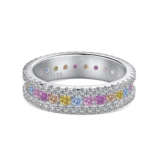 [Luxery Jewelry]Delicate Colorful Round Cut Daily Ring