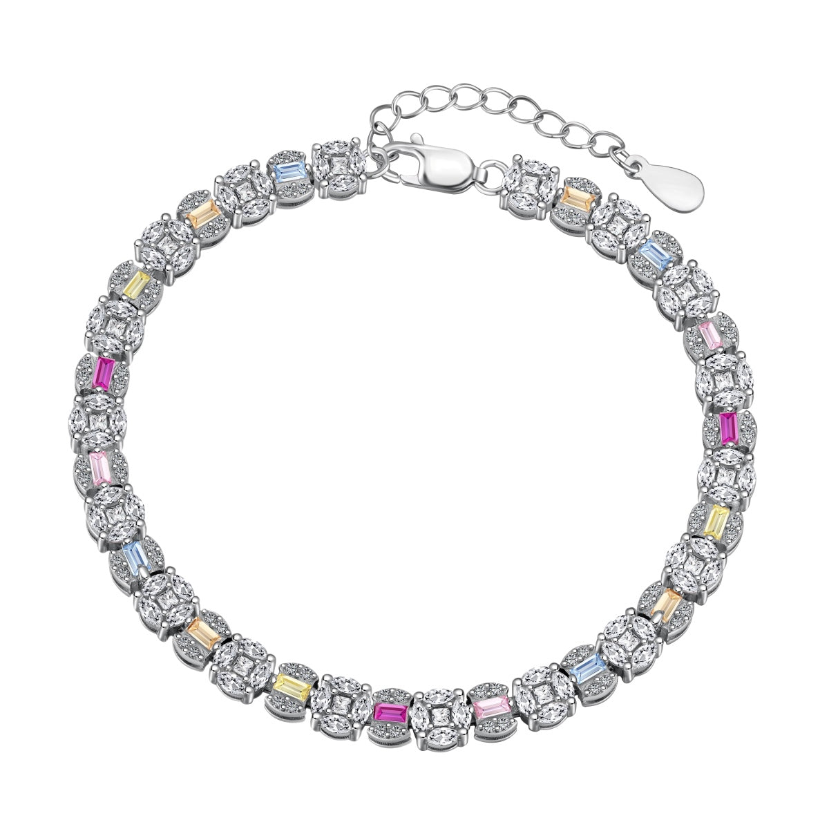 [Luxery Jewelry]Dazzling Radiant Multi Cut Daily Bracelet