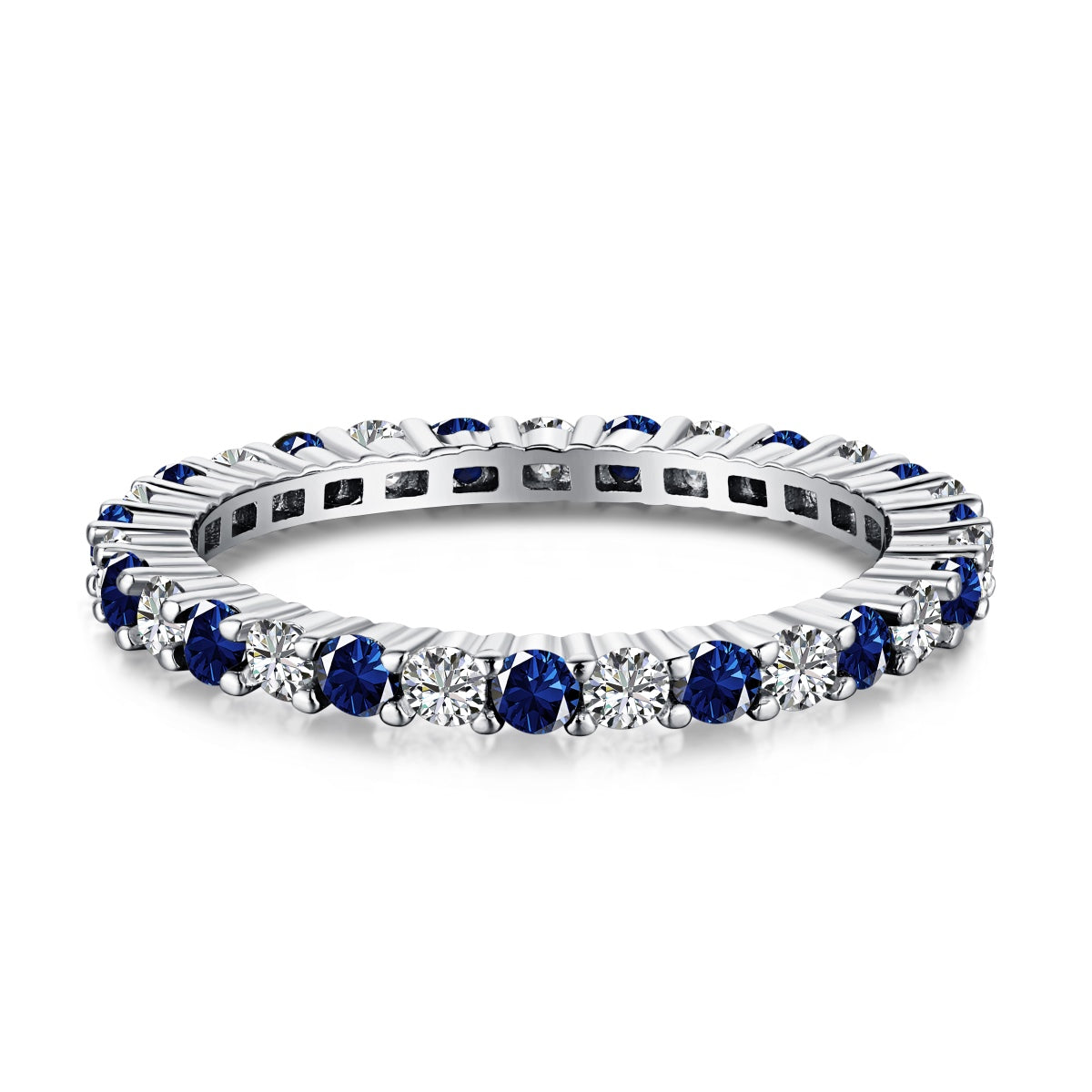 [Luxery Jewelry]Exquisite Colorful Round Cut Tennis Ring