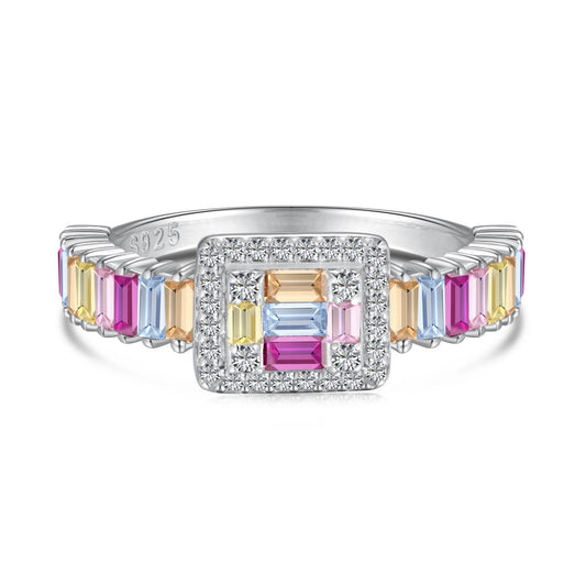 [Luxery Jewelry]Exquisite Colorful Radiant Cut Party Ring