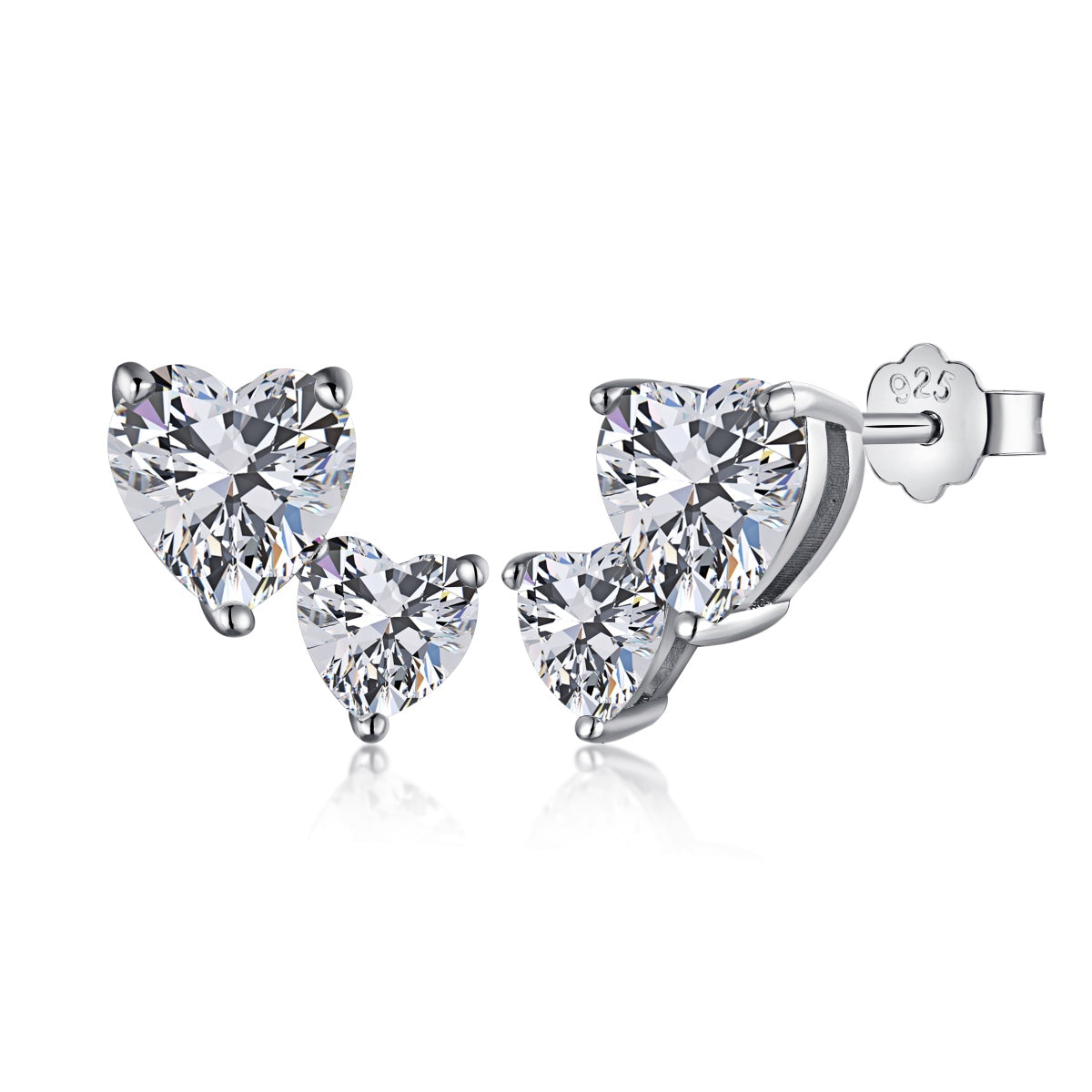 [Luxery Jewelry]Double Heart-Shape Classic Princess Style Earrings