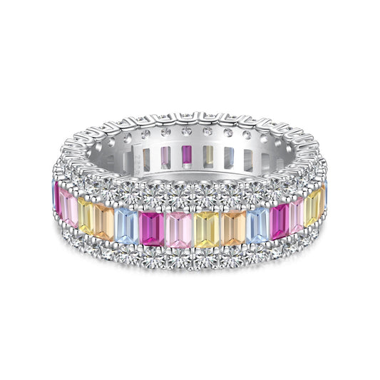 [Luxery Jewelry]Dainty Colorful Radiant Cut Daily Ring