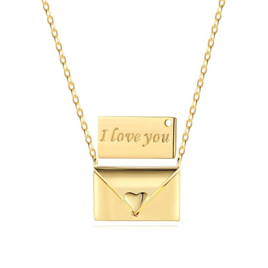 [Luxery Jewelry]Envelope Heart Shape Mother's Day Necklace