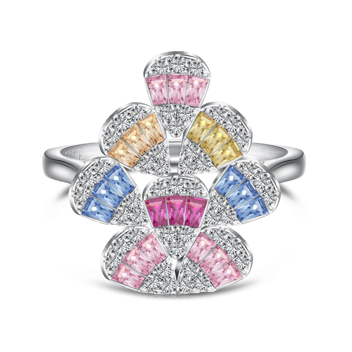 [Luxery Jewelry]Sparkling Colorful Water Drop Shape Daily Ring