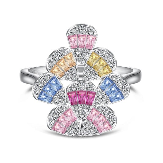[Luxery Jewelry]Sparkling Colorful Water Drop Shape Daily Ring