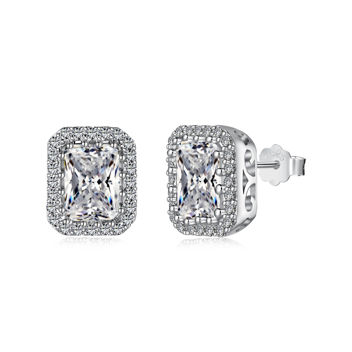 [Luxery Jewelry]1.0 Carat Luxurious Dainty Emerald Cut Daily Earrings