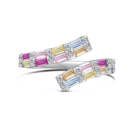 [Luxery Jewelry]Charming Colorful Radiant Cut Adjustable Daily Ring