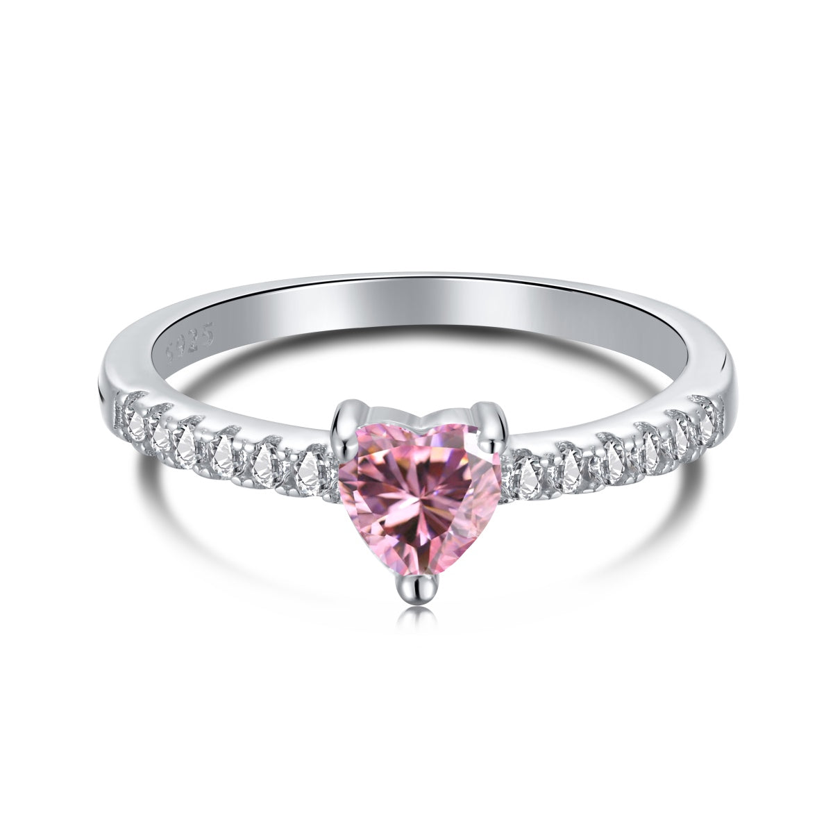 [Luxery Jewelry]0.5 Carat CaratEternity Charming Heart Shape Lover Ring