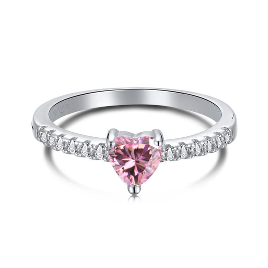 [Luxery Jewelry]0.5 Carat CaratEternity Charming Heart Shape Lover Ring