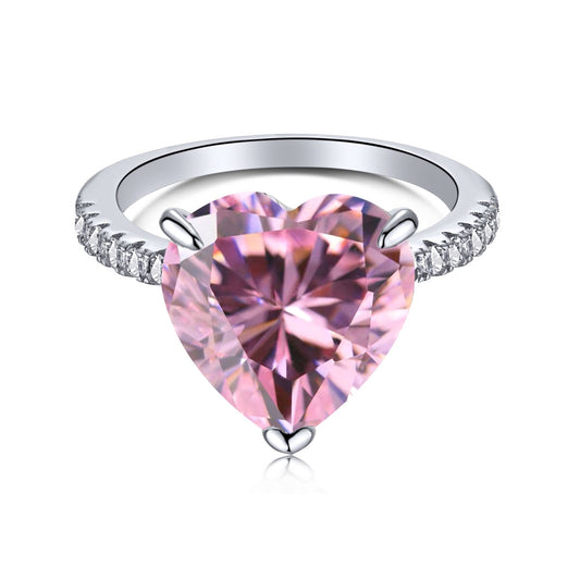 [Luxery Jewelry]6.0 Carat Luxurious Sparkling Romantic Heart Cut Lover Ring