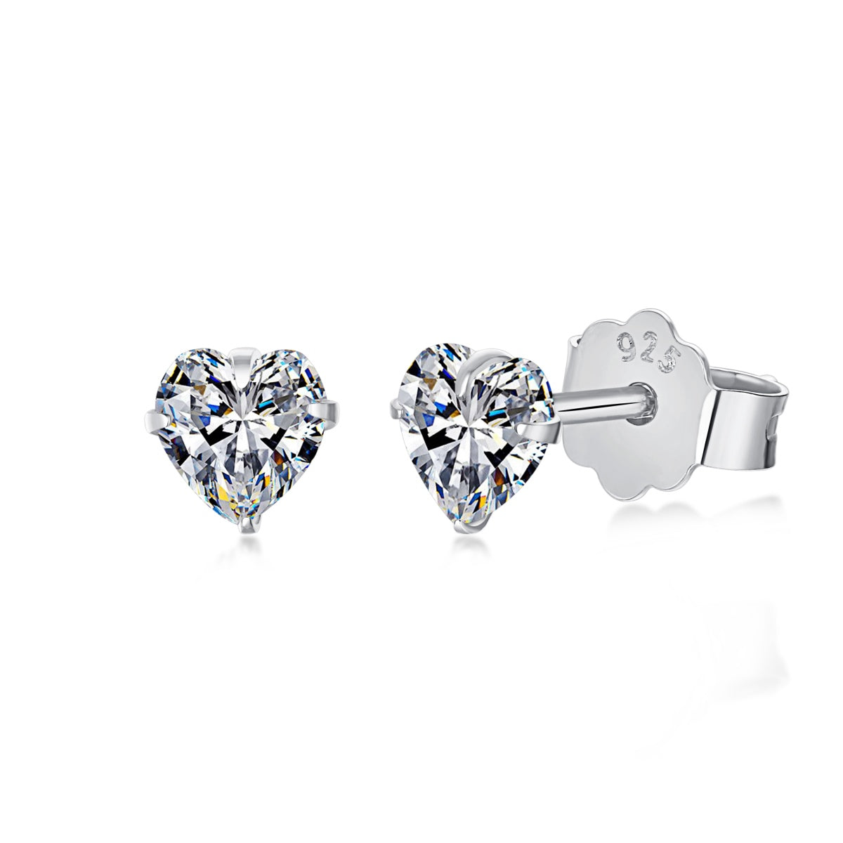 [Luxery Jewelry]Sparkling Heart Shaped Simple Earrings