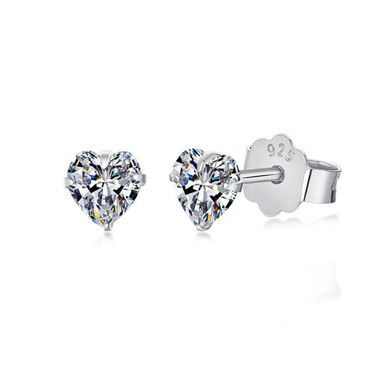 [Luxery Jewelry]Sparkling Heart Shaped Simple Earrings