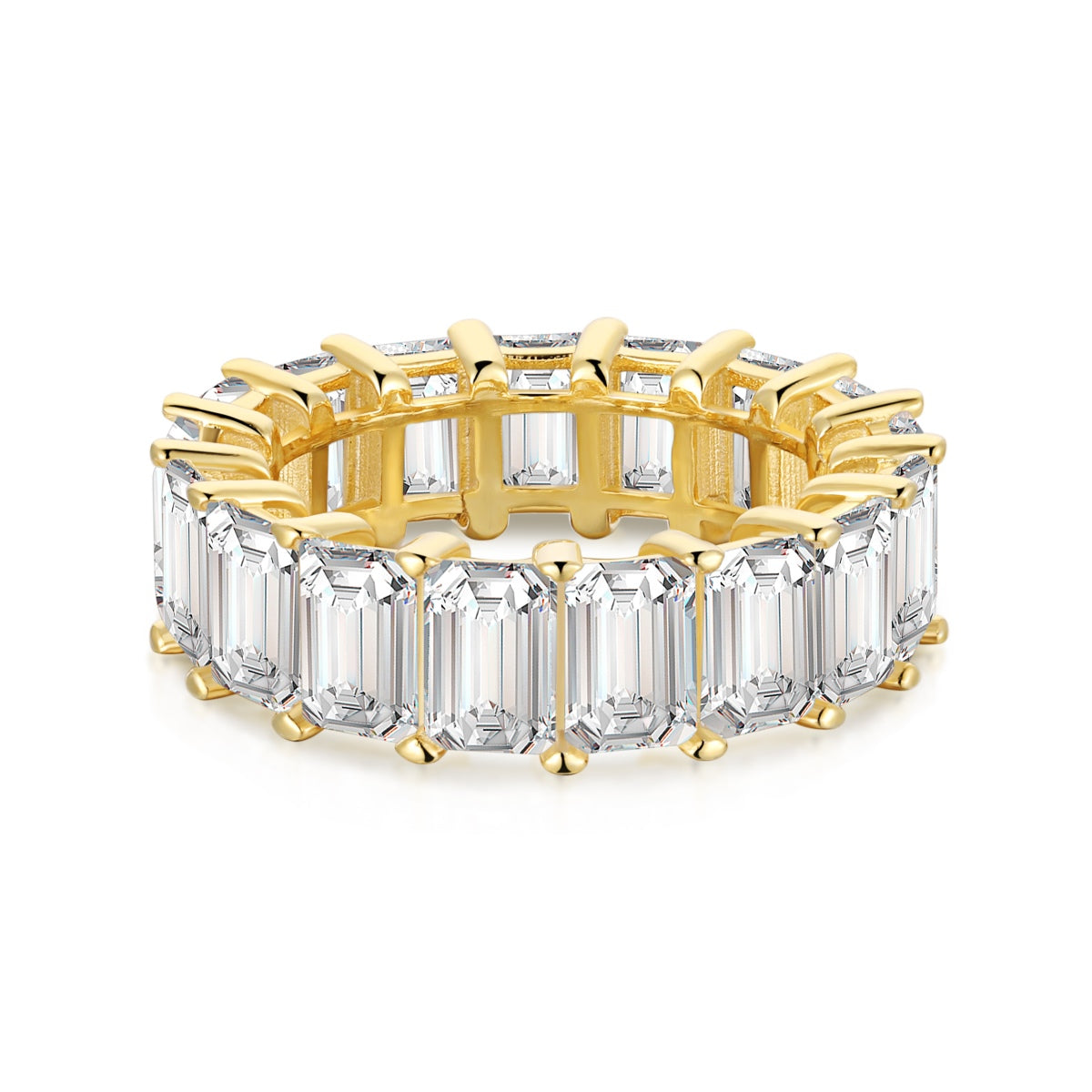 [Luxery Jewelry]0.75 Carat Elegant Emerald Cut Tennis Ring