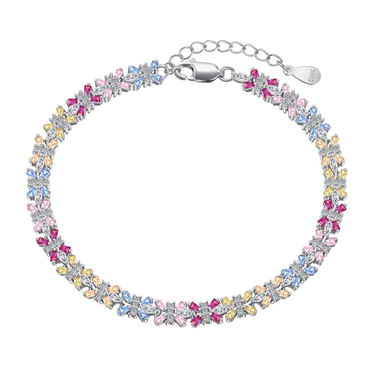 [Luxery Jewelry]Radiant Colorful Emerald Cut Party Bracelet