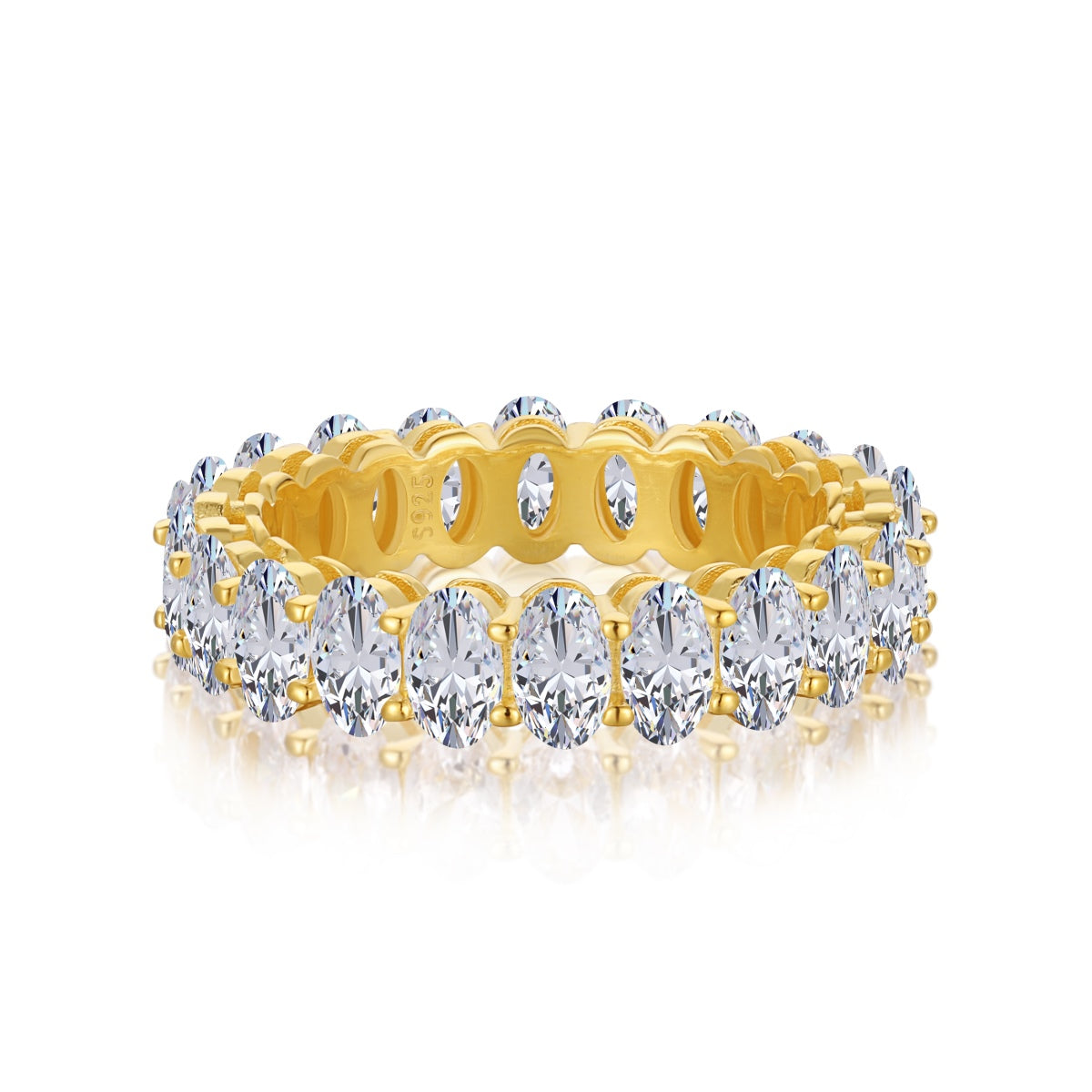 [Luxery Jewelry]Ornate Oval Cut Tennis Ring