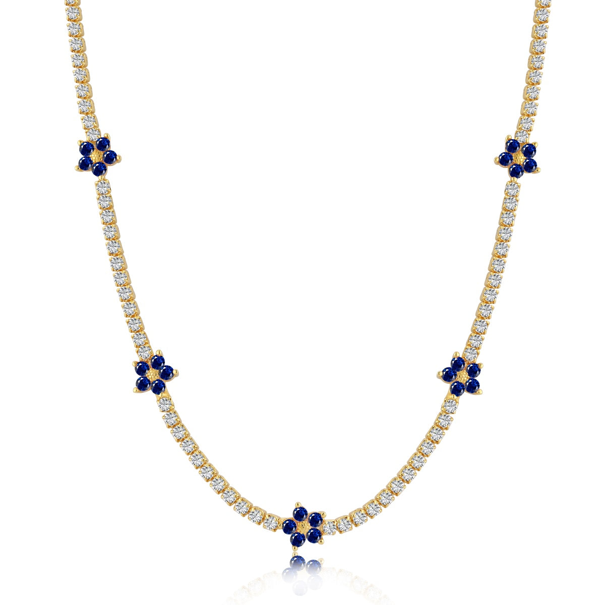 [Luxery Jewelry]Luxurious Colorful Flower Tennis Necklace