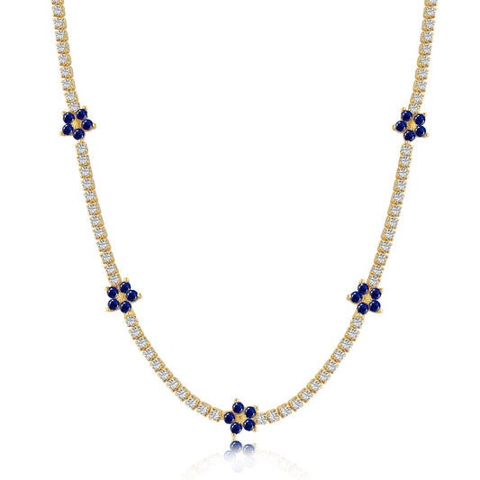[Luxery Jewelry]Luxurious Colorful Flower Tennis Necklace
