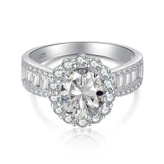 [Luxery Jewelry]1.5 Carat Dazzling Charming Oval Cut Banquet Ring