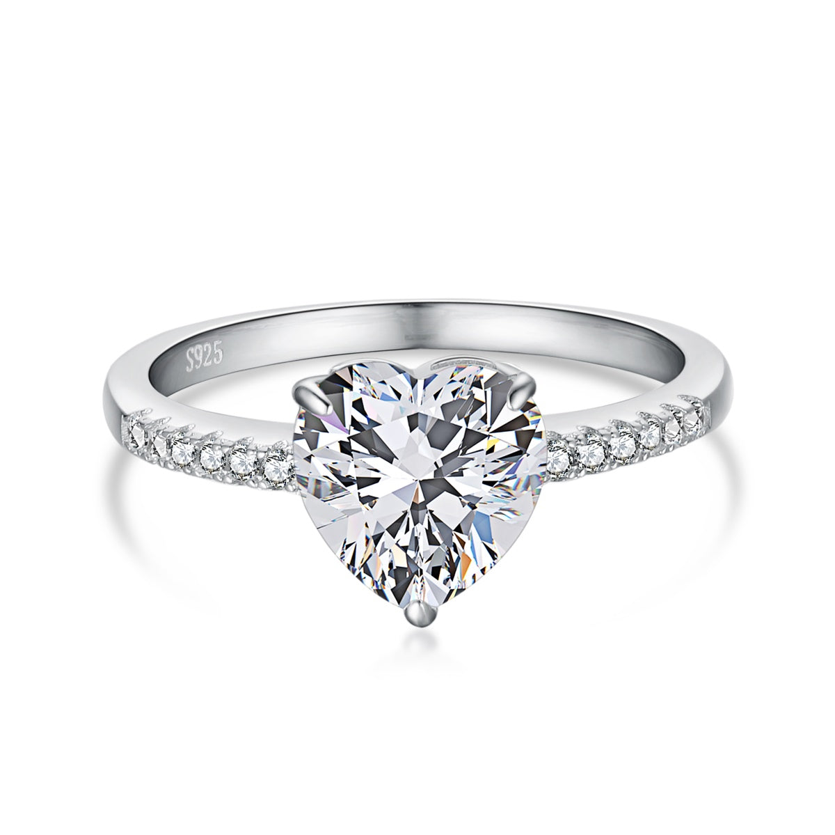 [Luxery Jewelry]2.0 Carat Dazzling Lustrous Heart Cut Lover Ring