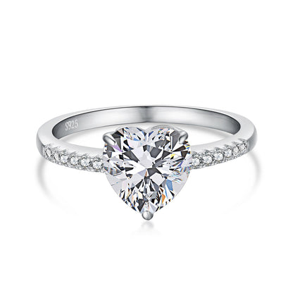 [Luxery Jewelry]2.0 Carat Dazzling Lustrous Heart Cut Lover Ring