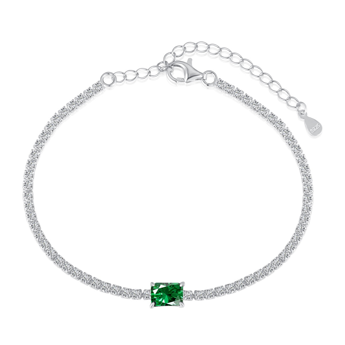 [Luxery Jewelry]1.0 Carat Unique Emerald Cut Banquet Bracelet