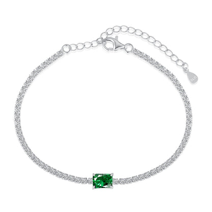 [Luxery Jewelry]1.0 Carat Unique Emerald Cut Banquet Bracelet