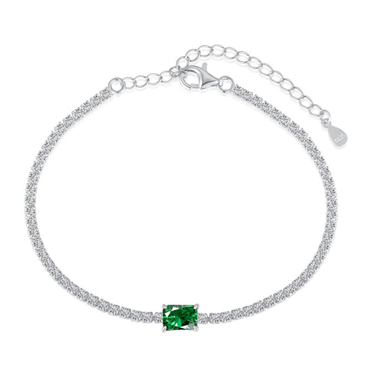 [Luxery Jewelry]1.0 Carat Unique Emerald Cut Banquet Bracelet