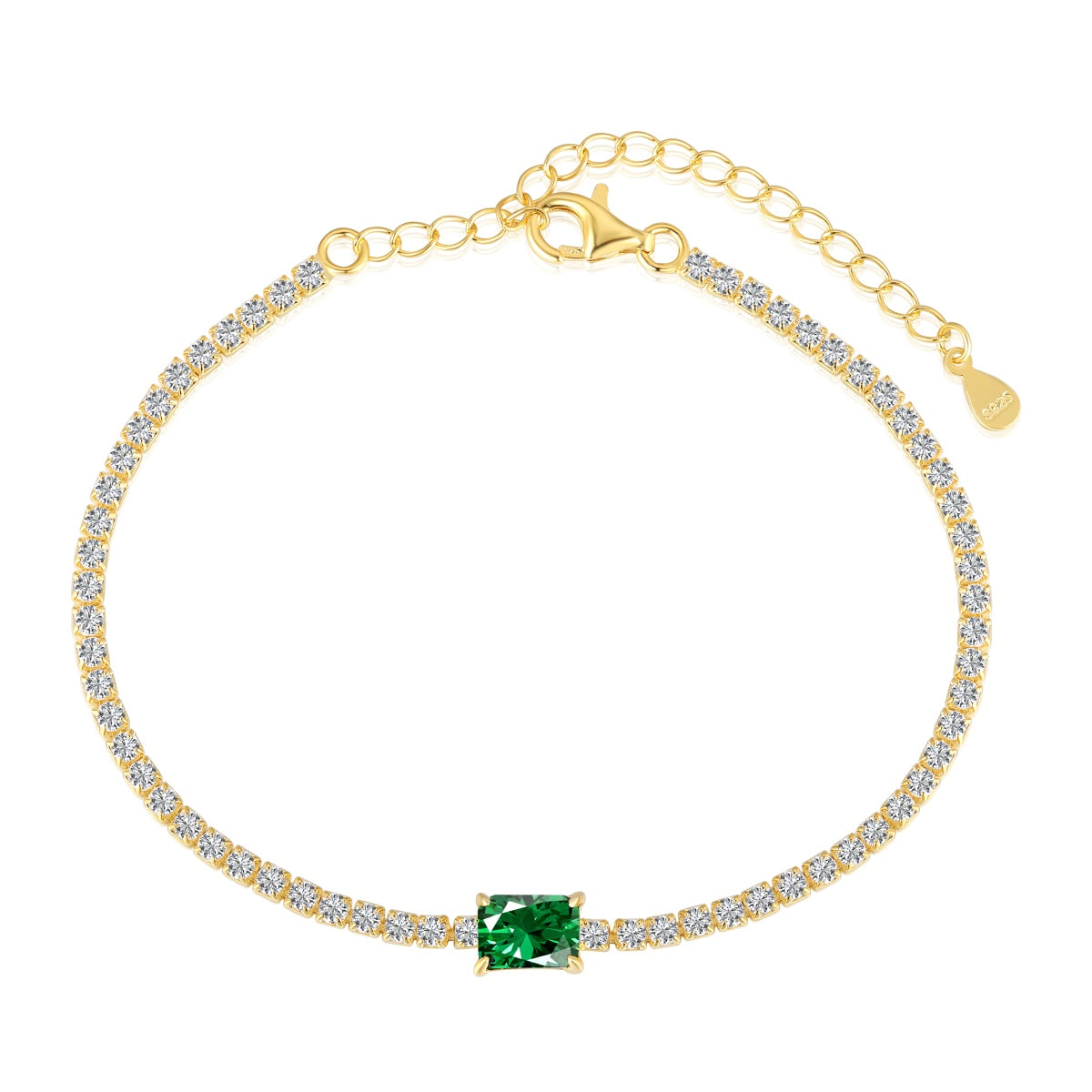 [Luxery Jewelry]1.0 Carat Unique Emerald Cut Banquet Bracelet