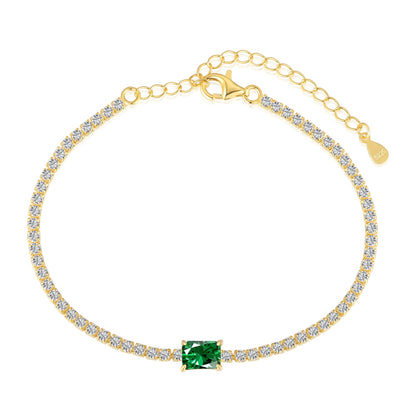 [Luxery Jewelry]1.0 Carat Unique Emerald Cut Banquet Bracelet