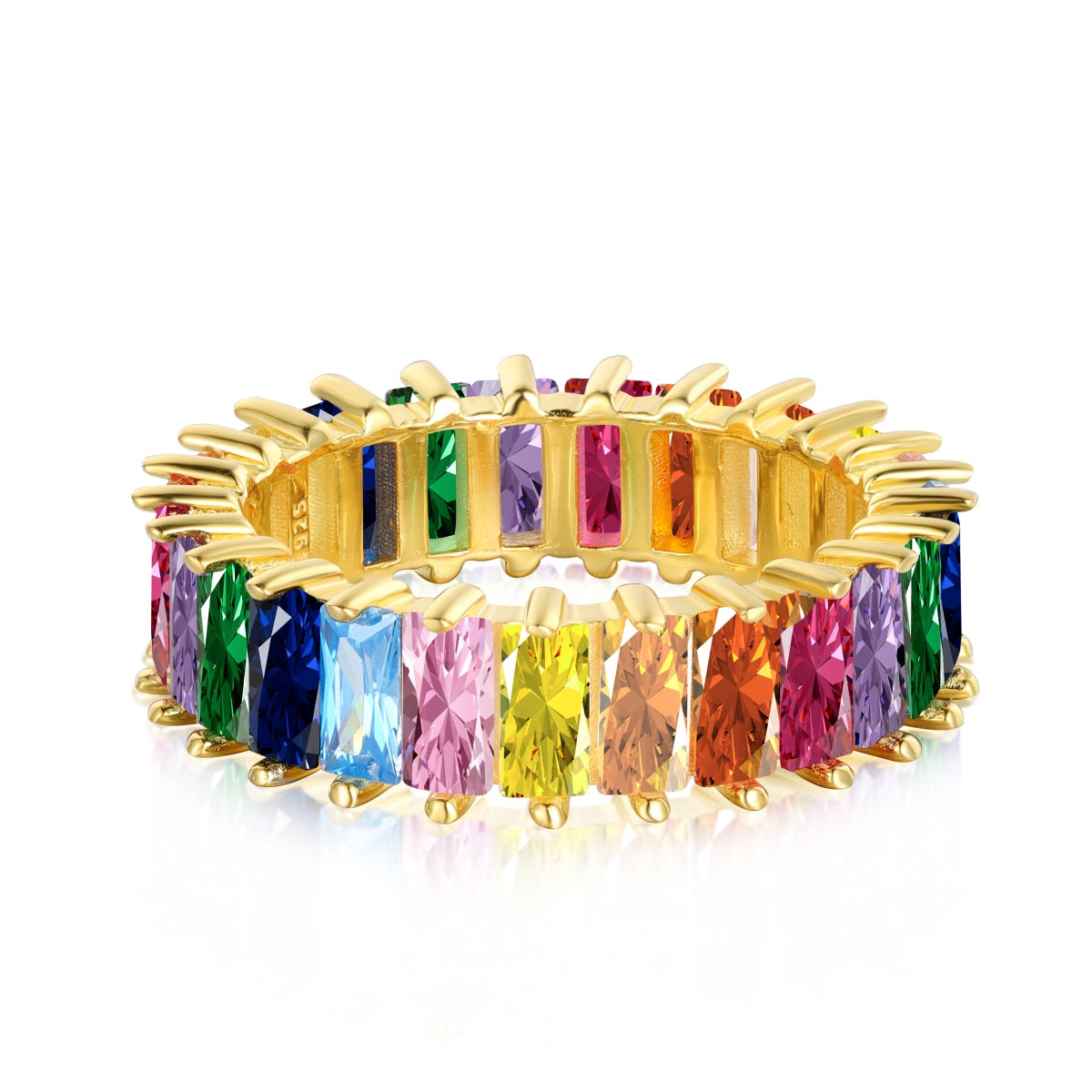 [Luxery Jewelry]Unique Colorful Radiant Cut RIng