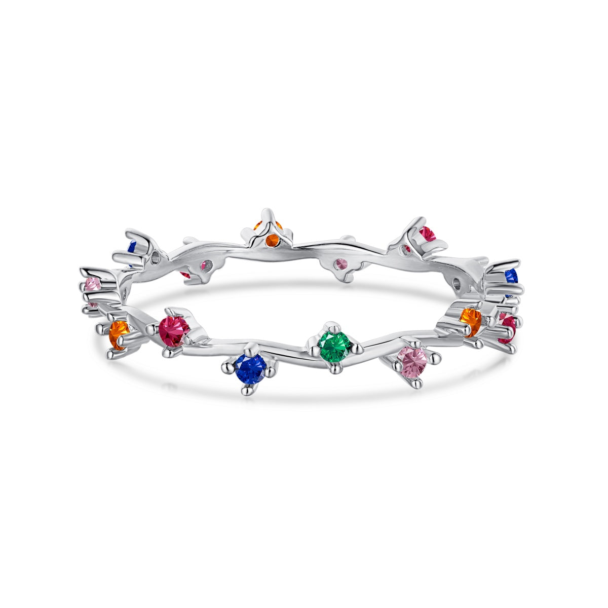 [Luxery Jewelry]Radiant Colorful Round Cut Daily Ring