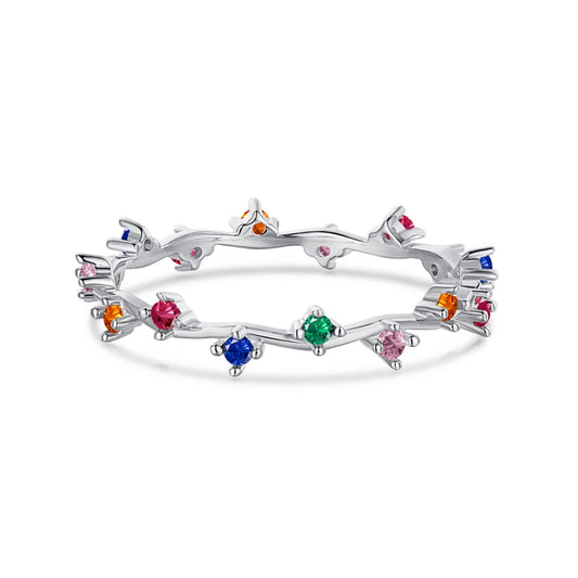 [Luxery Jewelry]Radiant Colorful Round Cut Daily Ring