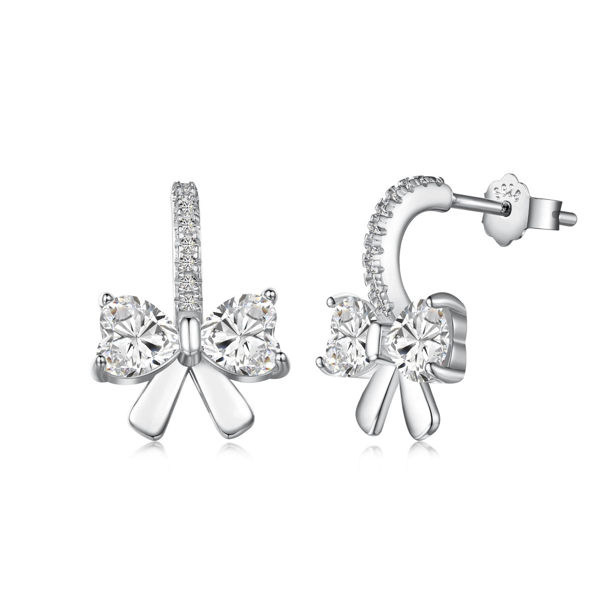 [Luxery Jewelry]Exquisite Earrings With Heart-Shaped Bow Design