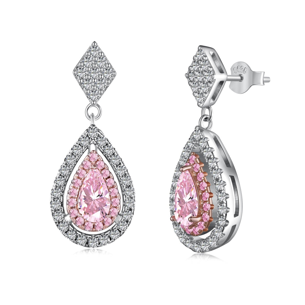 [Luxery Jewelry]Ornate Delicate Water Drop Shape Banquet Earrings