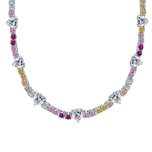 [Luxery Jewelry]Delicate Colorful Rainbow Tennis Chain