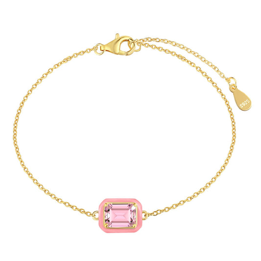 [Luxery Jewelry]2.0 Carat Sparkling Colorful Emerald Cut Daily Bracelet