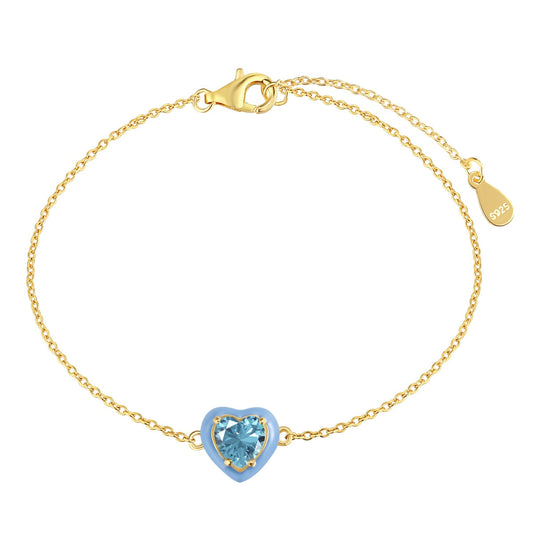 [Luxery Jewelry]Sparkling Romantic Heart Shape Lover Bracelet