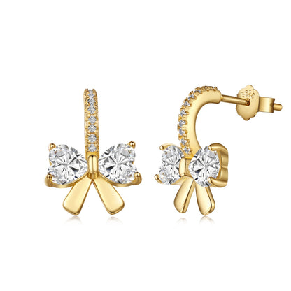 [Luxery Jewelry]Exquisite Earrings With Heart-Shaped Bow Design