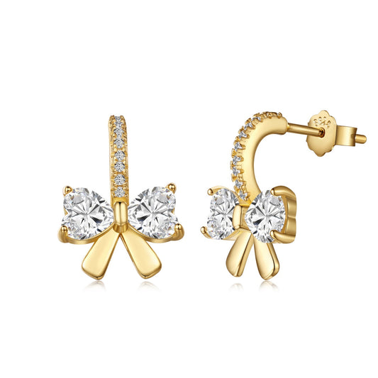 [Luxery Jewelry]Exquisite Earrings With Heart-Shaped Bow Design