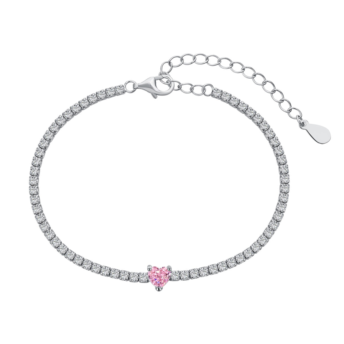 [Luxery Jewelry]0.5 Carat Elegant Romantic Heart Shape Lover Bracelet