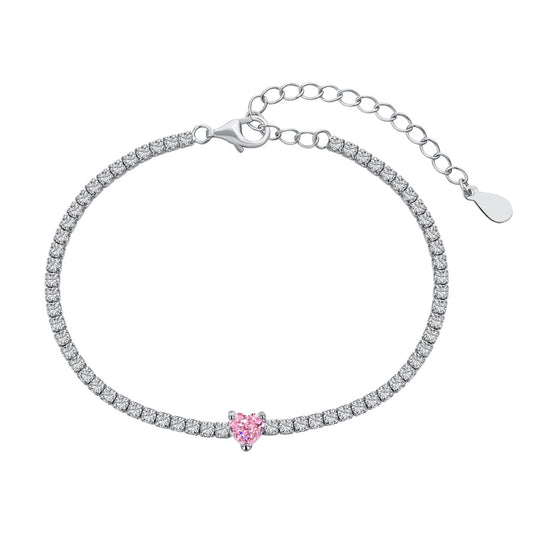 [Luxery Jewelry]0.5 Carat Elegant Romantic Heart Shape Lover Bracelet