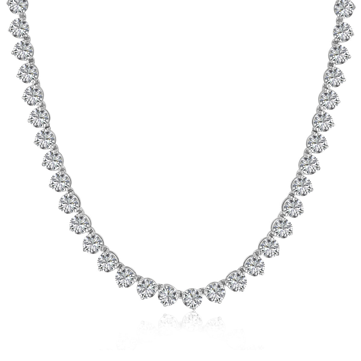 [Luxery Jewelry]Ornate Heart Cut Tennis Necklace