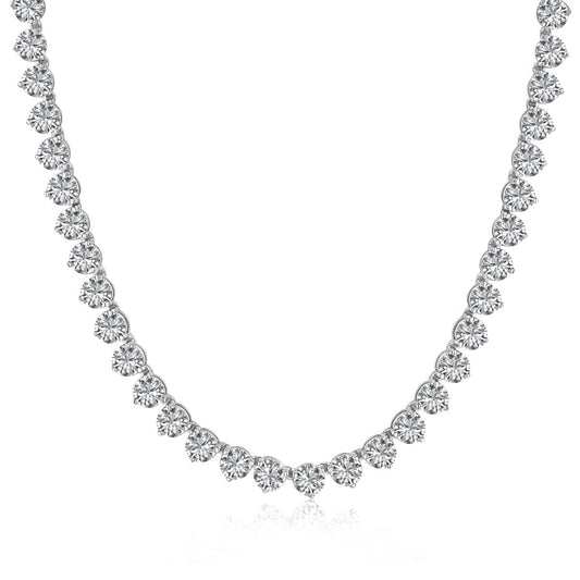 [Luxery Jewelry]Ornate Heart Cut Tennis Necklace