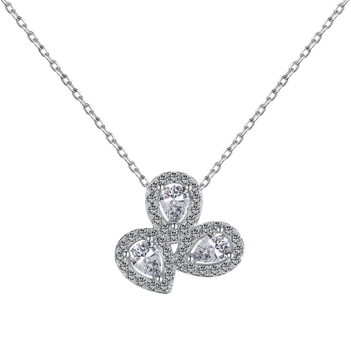 [Luxery Jewelry]Elegant Flower Shape Pear Cut Necklace