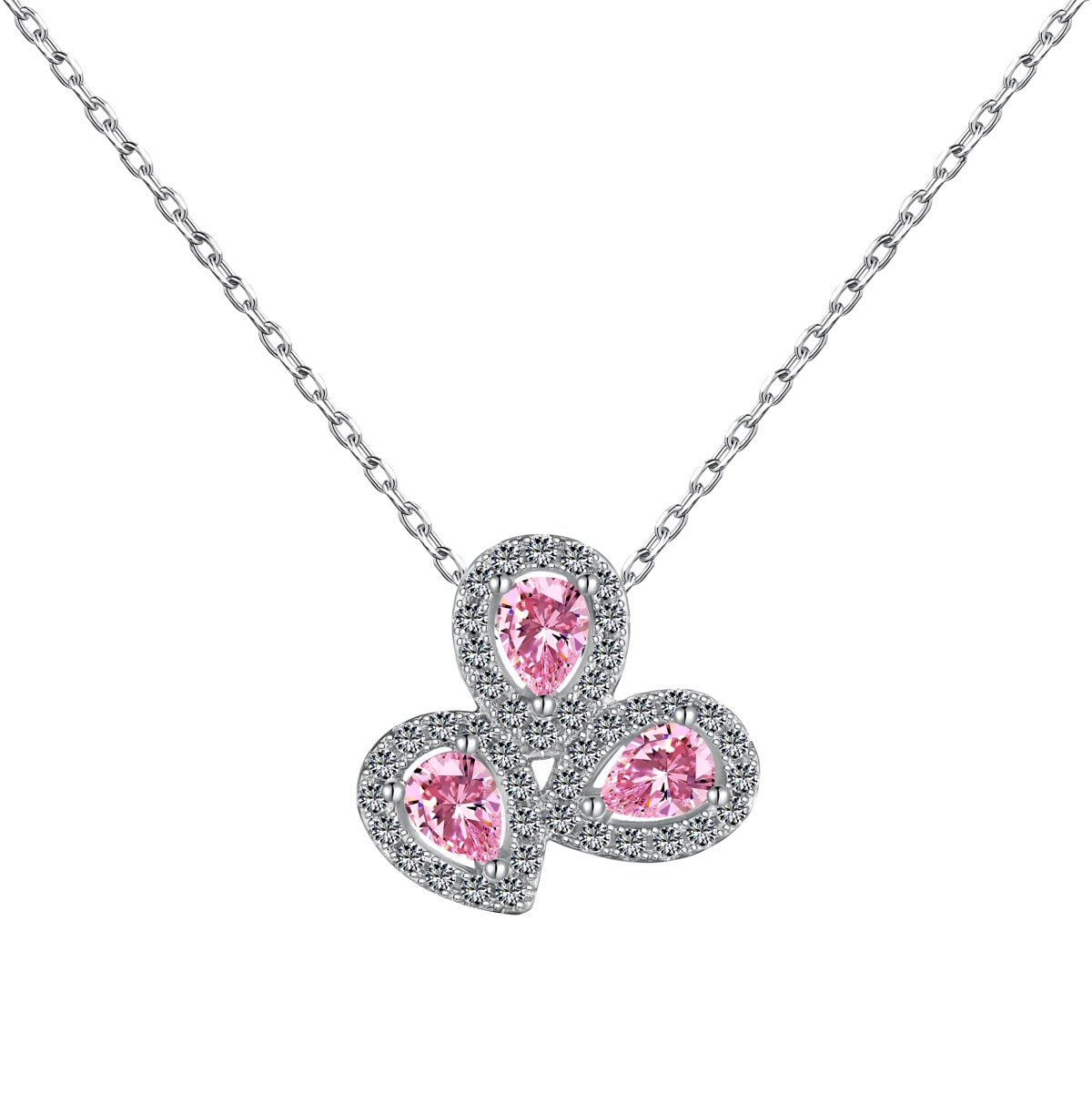 [Luxery Jewelry]Elegant Flower Shape Pear Cut Necklace
