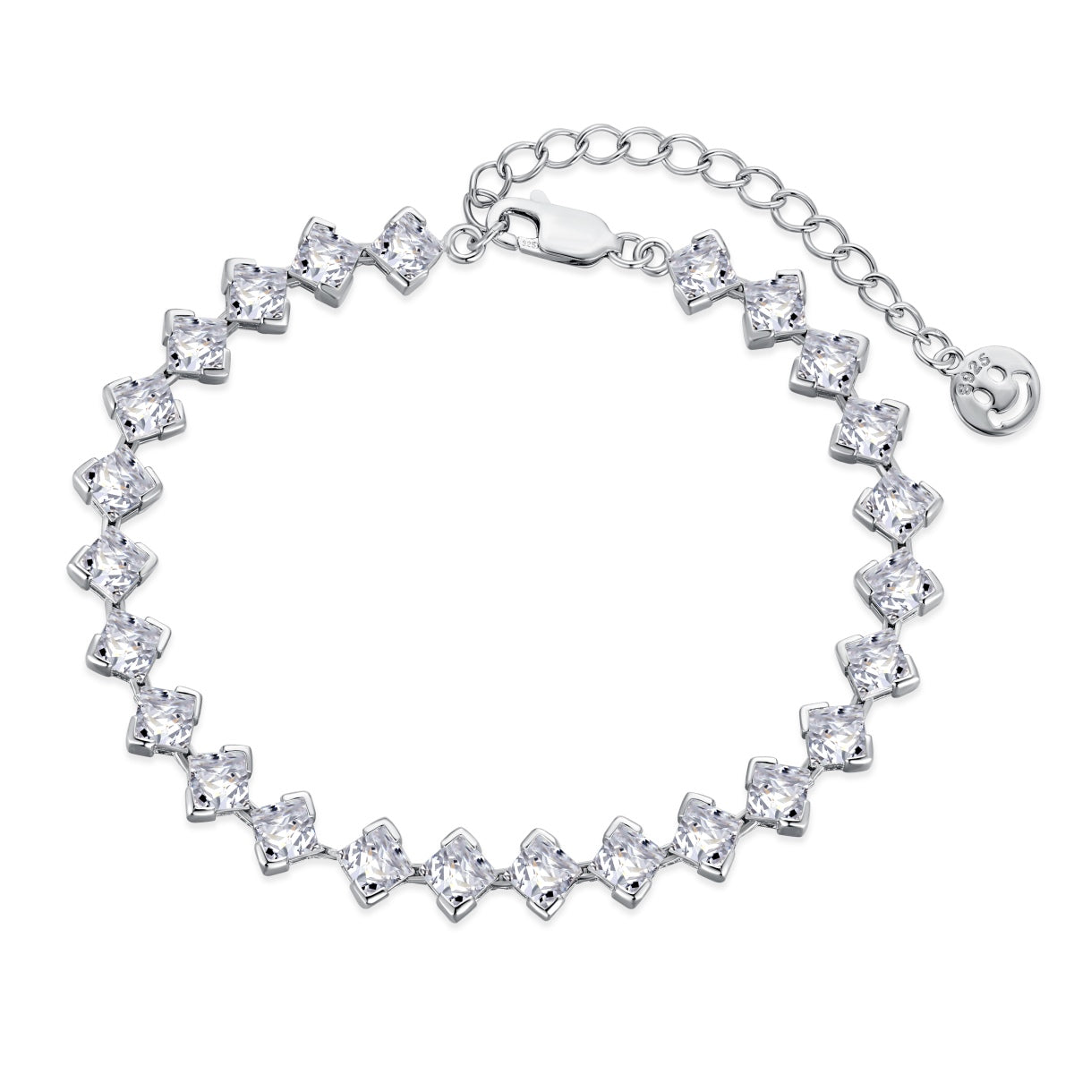 [Luxery Jewelry]0.5 Carat Ornate Princess Cut Daily Bracelet