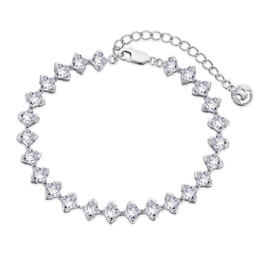 [Luxery Jewelry]0.5 Carat Ornate Princess Cut Daily Bracelet