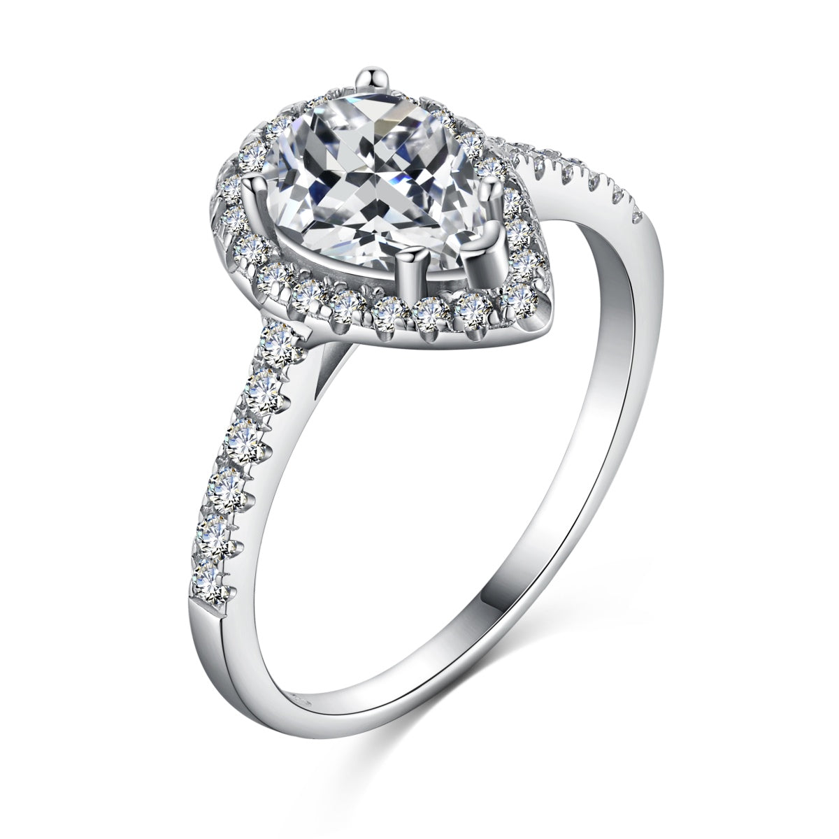 [Luxery Jewelry]1.0 Carat Luxurious Resplendent Water Drop Shape Wedding Ring