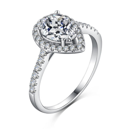 [Luxery Jewelry]1.0 Carat Luxurious Resplendent Water Drop Shape Wedding Ring