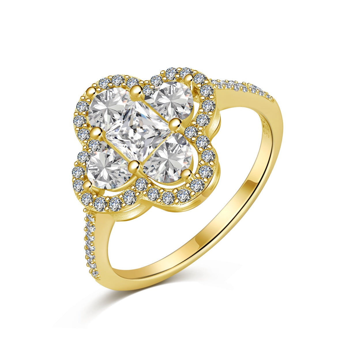 [Luxery Jewelry]Luxurious Eternity Flower Shape Banquet Ring
